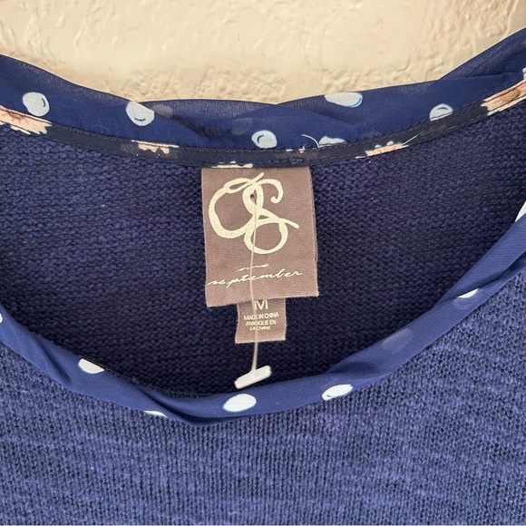 Anthropologie navy blue tiered sleeveless blouse womens size medium - Picture 6 of 7